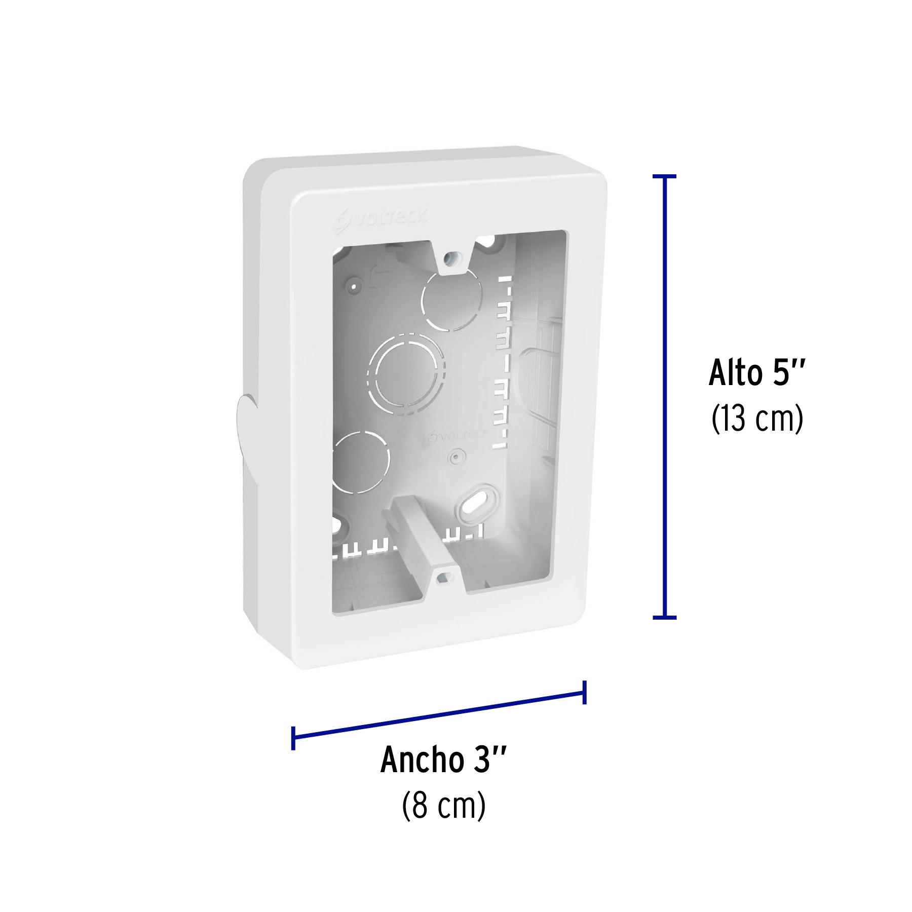 CAJA DE CONTACTOS PARA CANALETA 3" X 5", BLANCA, VOLTECK 40141