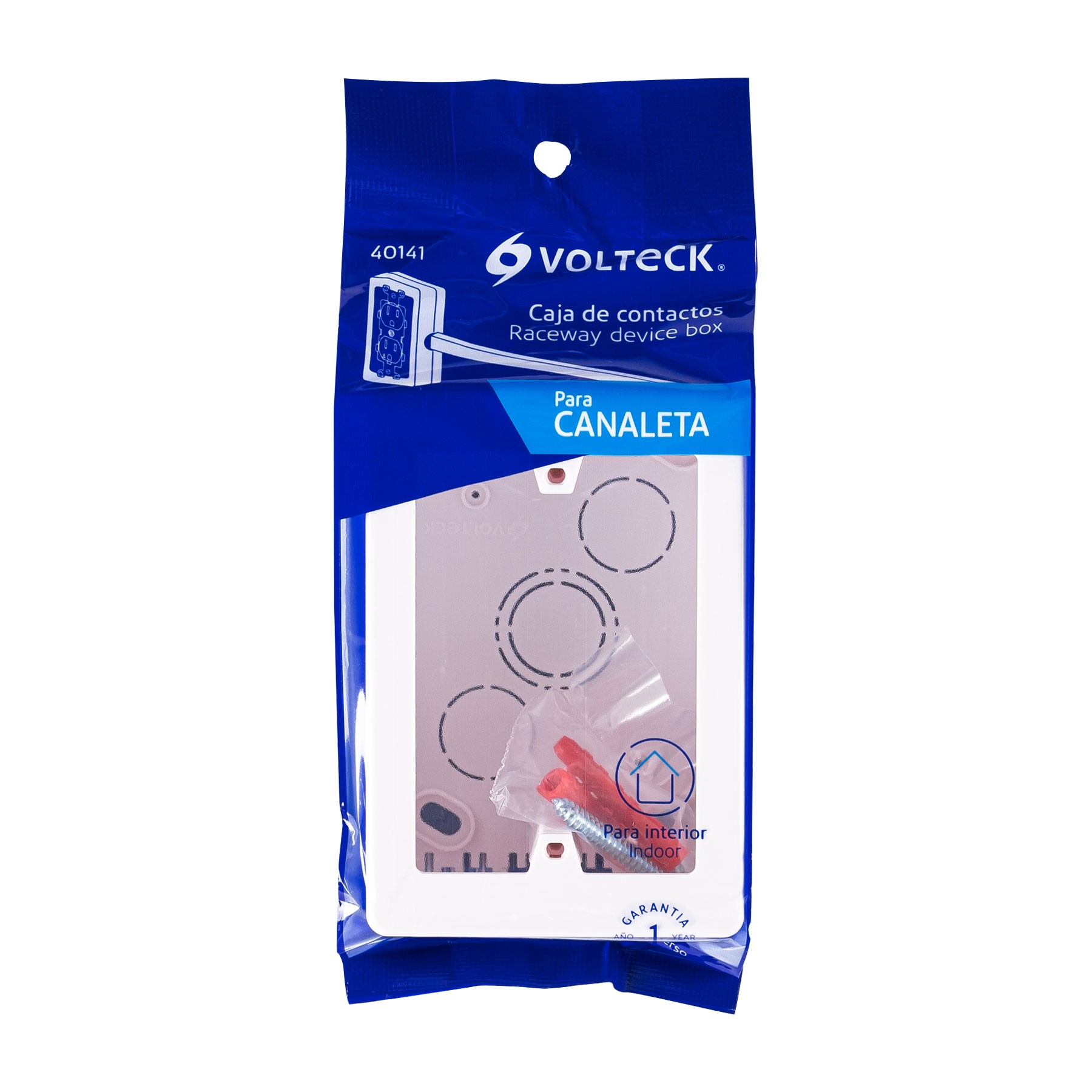 CAJA DE CONTACTOS PARA CANALETA 3" X 5", BLANCA, VOLTECK 40141