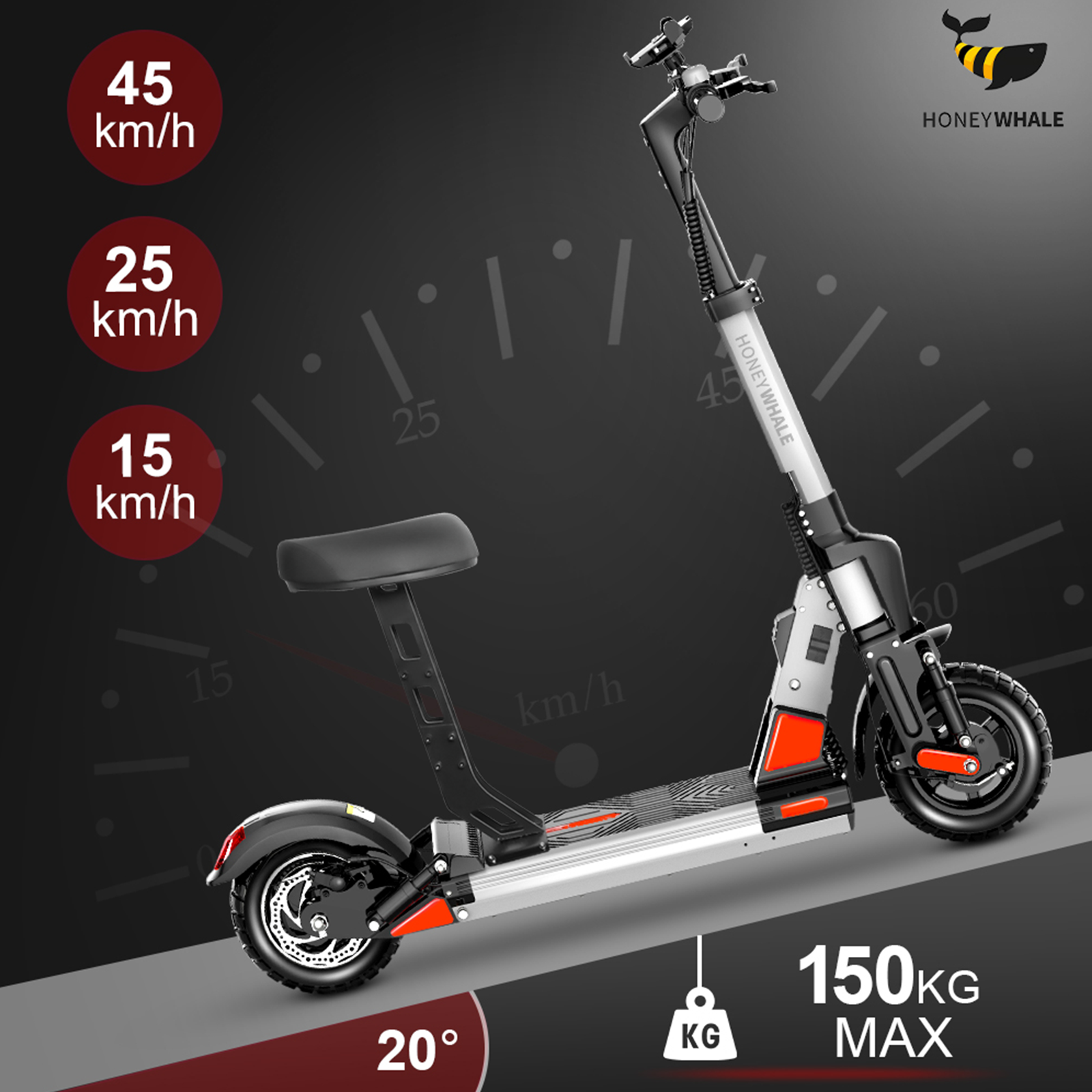 Scooter Eléctrico Honey Whale C1 Blanco