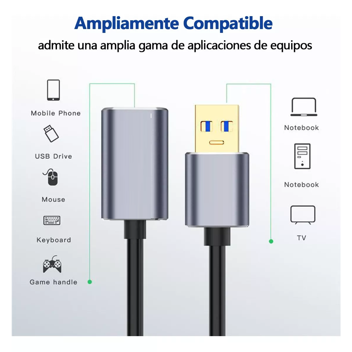 Cable Extensión Usb 3.0 Macho A Hembra De Alta Velo 5m