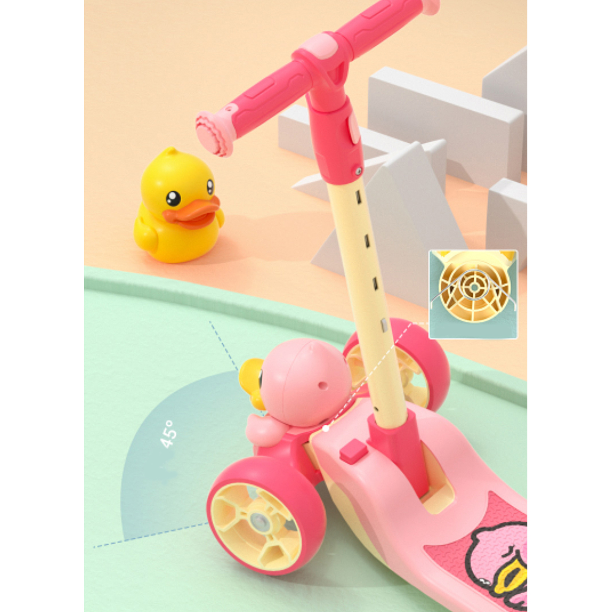 Scooter Infantil Para Niñas Rosa B.duck.