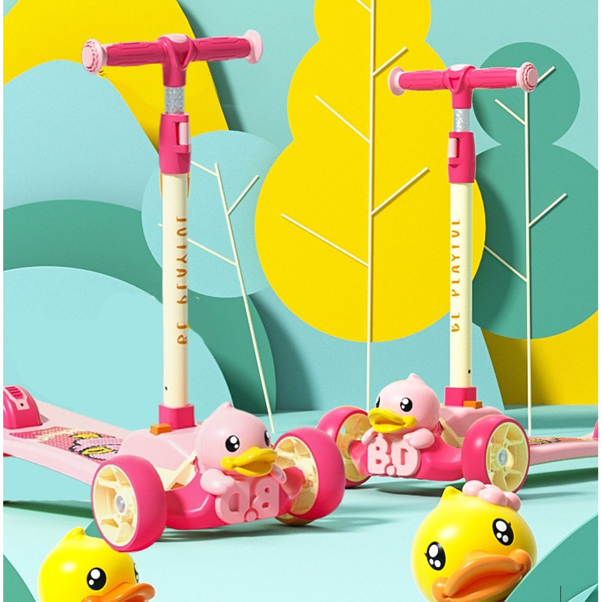 Scooter Infantil Para Niñas Rosa B.duck.
