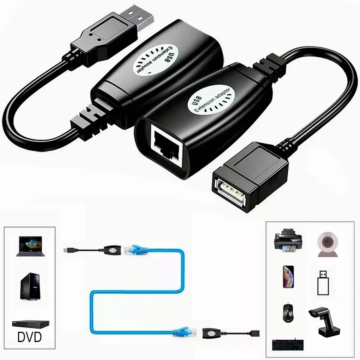 Extensor Usb 50m Por Cable Utp