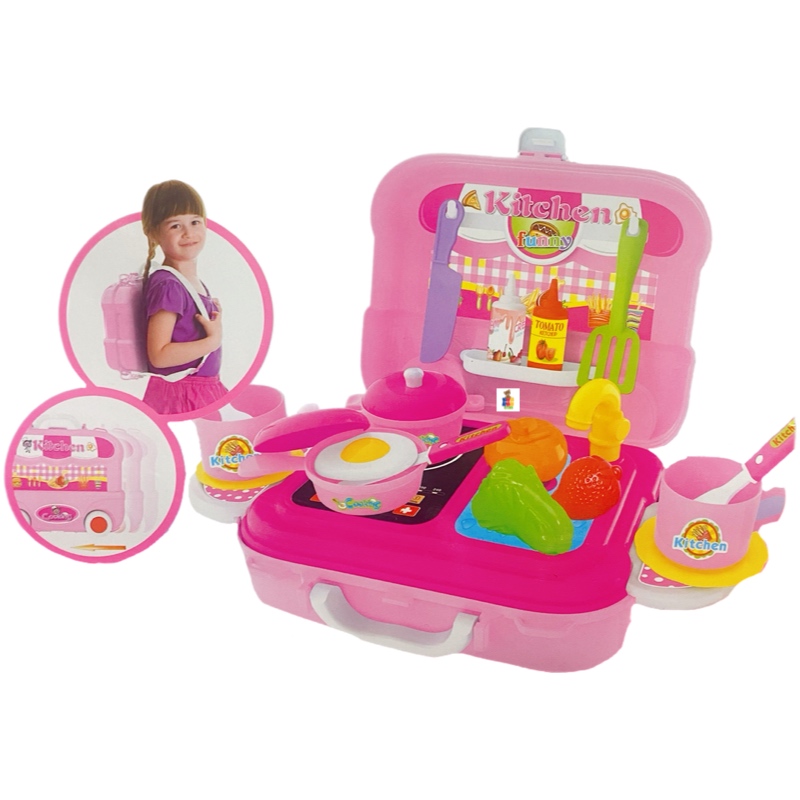 Mochila Maletín Cocina Infantil Con Accesorios 3en1