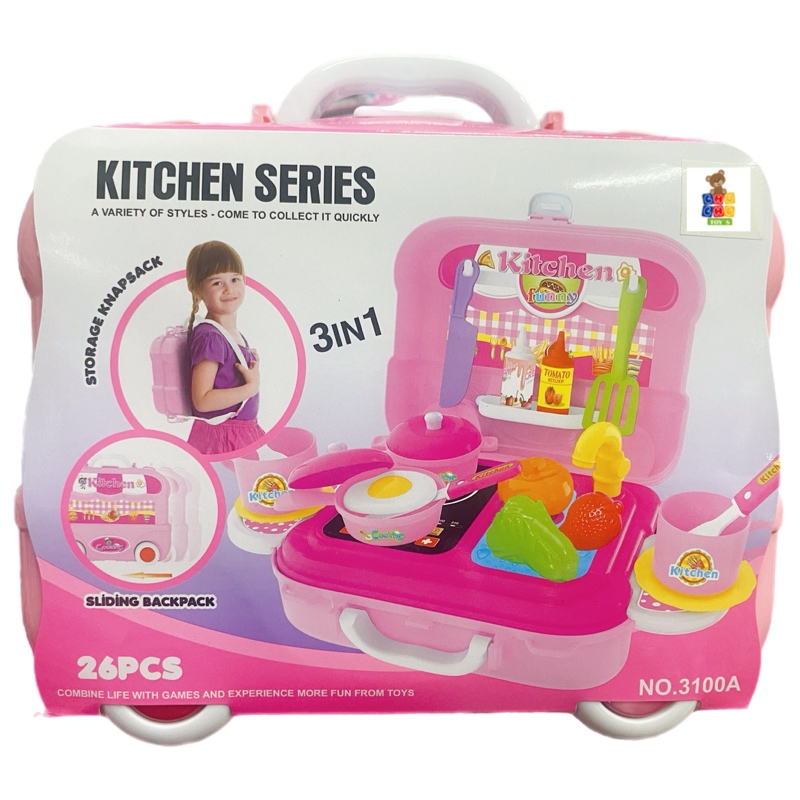 Mochila Maletín Cocina Infantil Con Accesorios 3en1