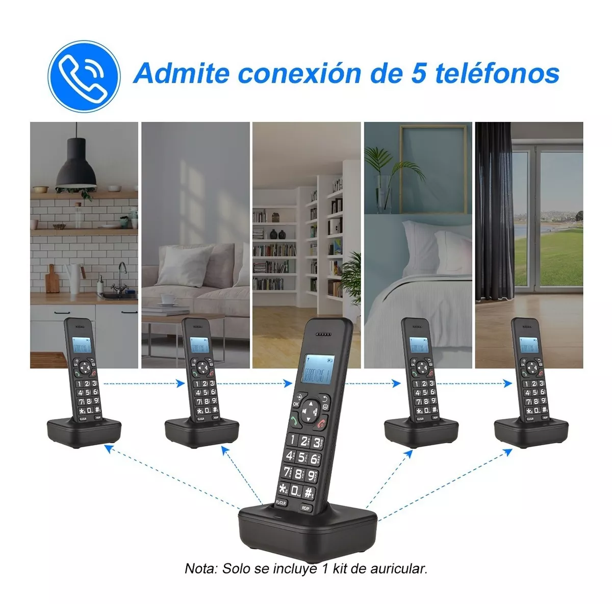 Teléfono Inalámbrico D1102b Con Contestador Automático