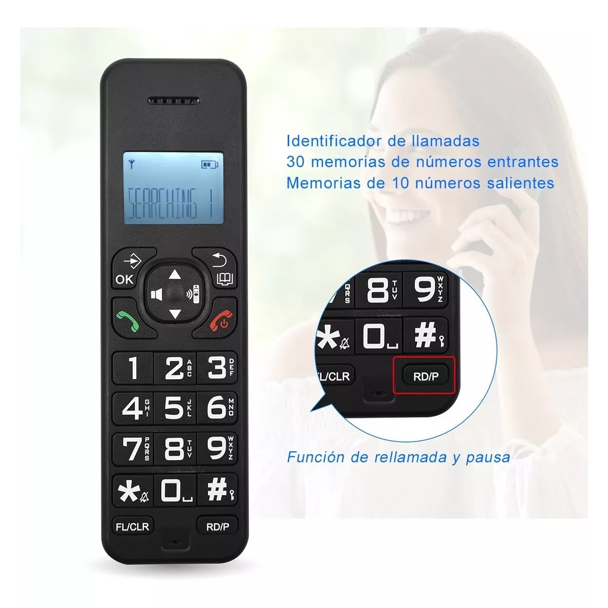 Teléfono Inalámbrico D1102b Con Contestador Automático