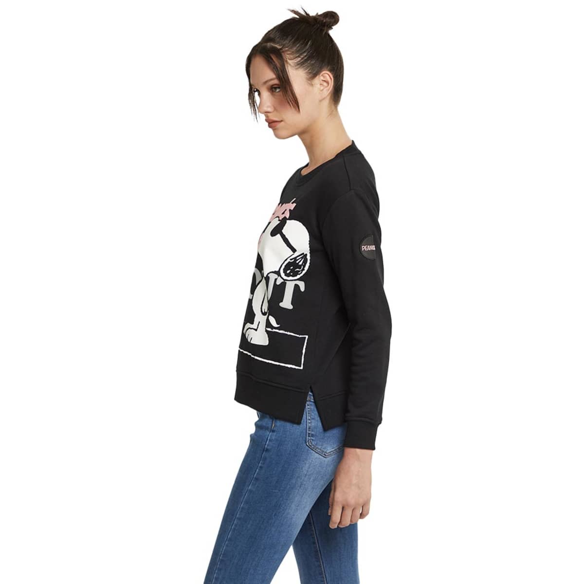 Sudadera de Snoopy y Woodstock color negra para mujer, mod. 1092184