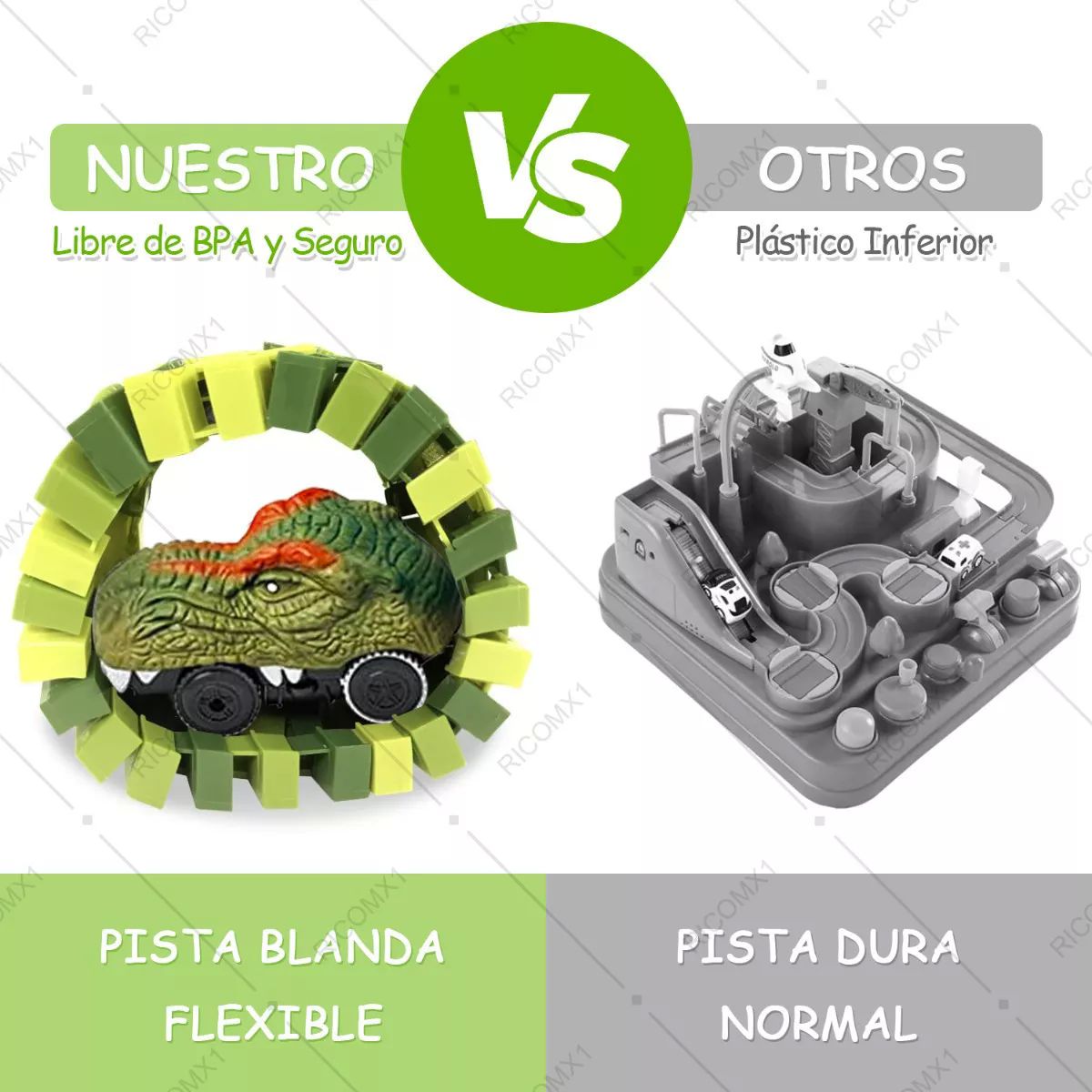 278 Piezas Pista Carreras Carros Coches Infantil de Dinosaurios para Niños con 4 Carros Juguetes