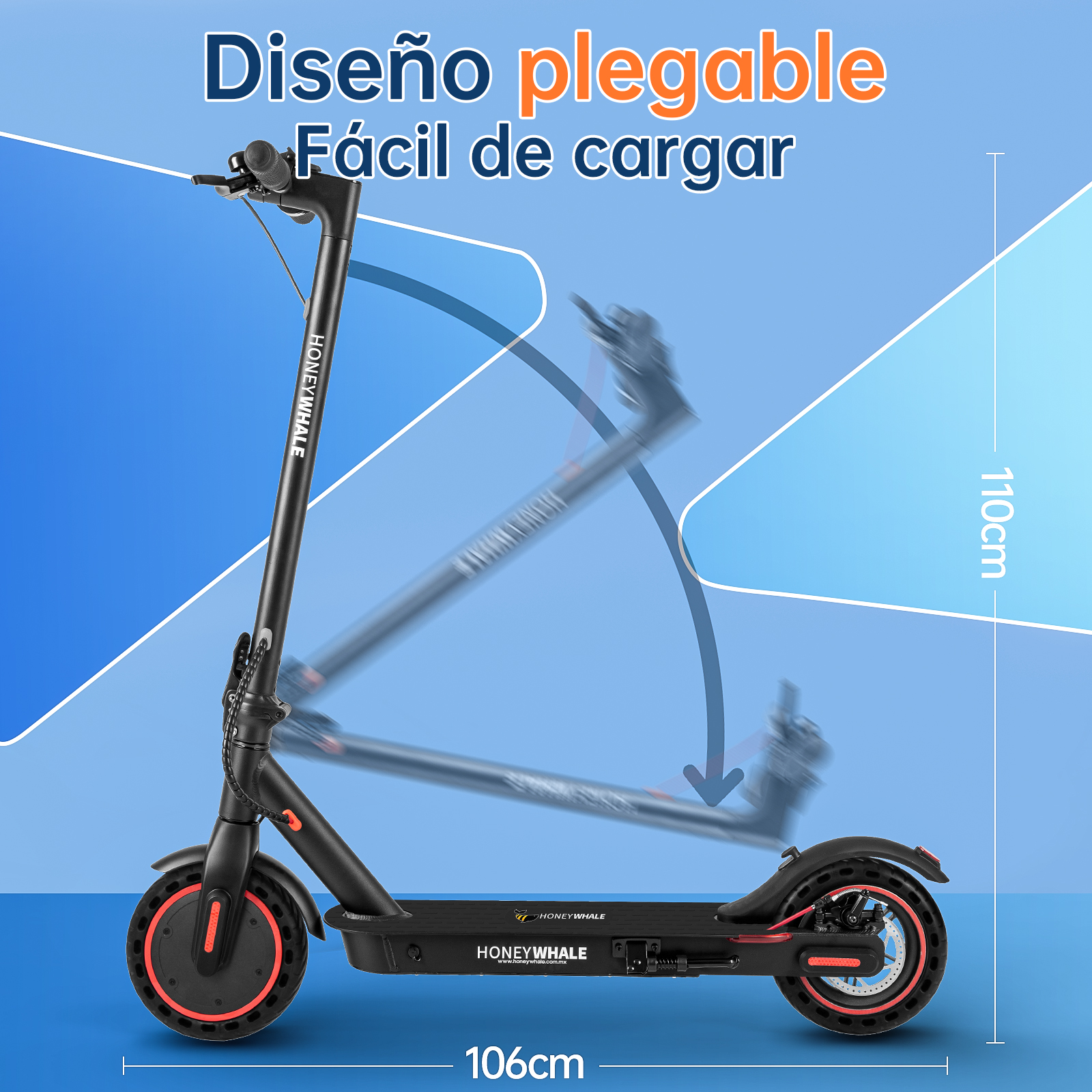 Scooter Eléctrico Honey Whale E9 PRO Negro.