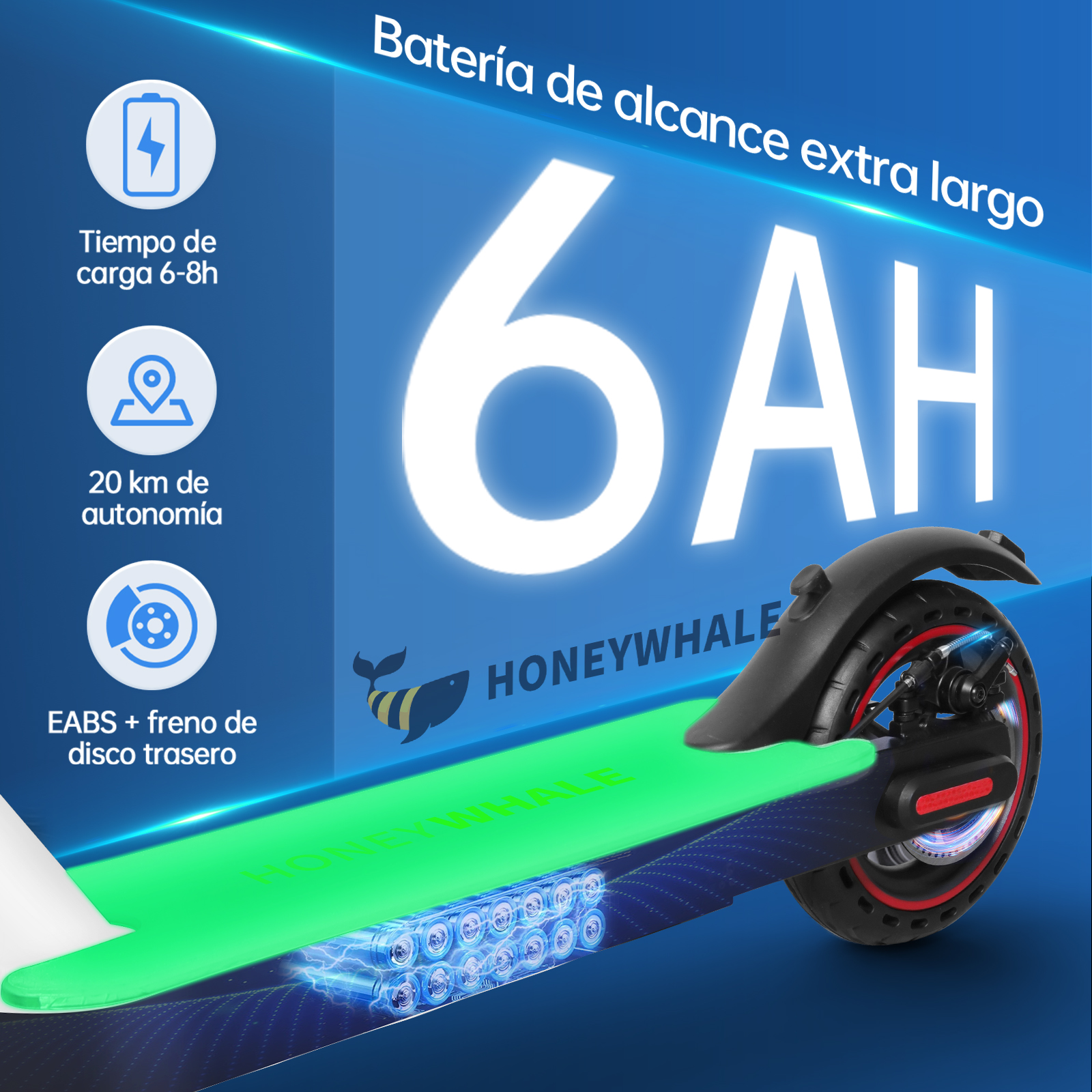 S2 Scooter Eléctrico Plegable Blanco