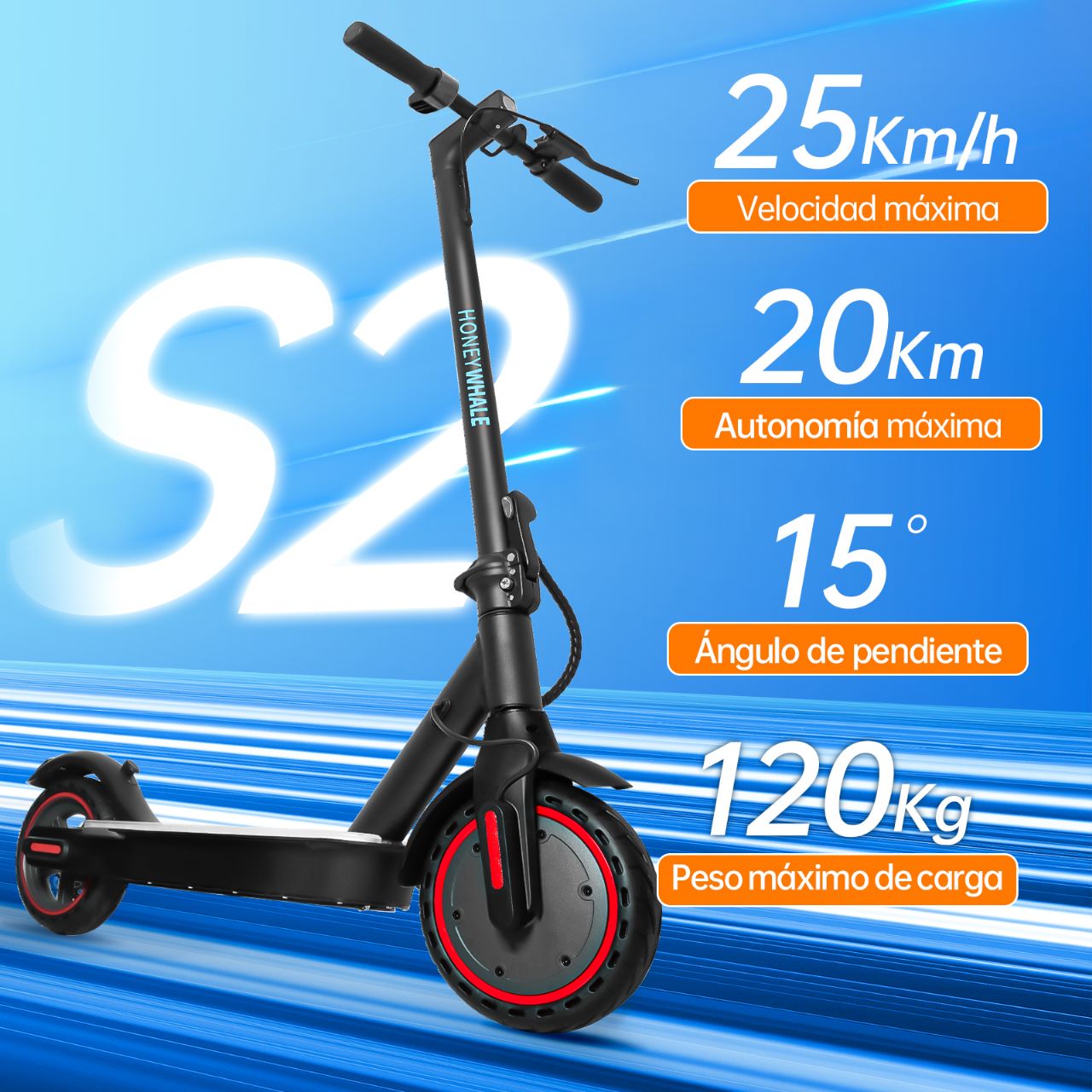 Scooter Eléctrico Honey Whale S2 Negro