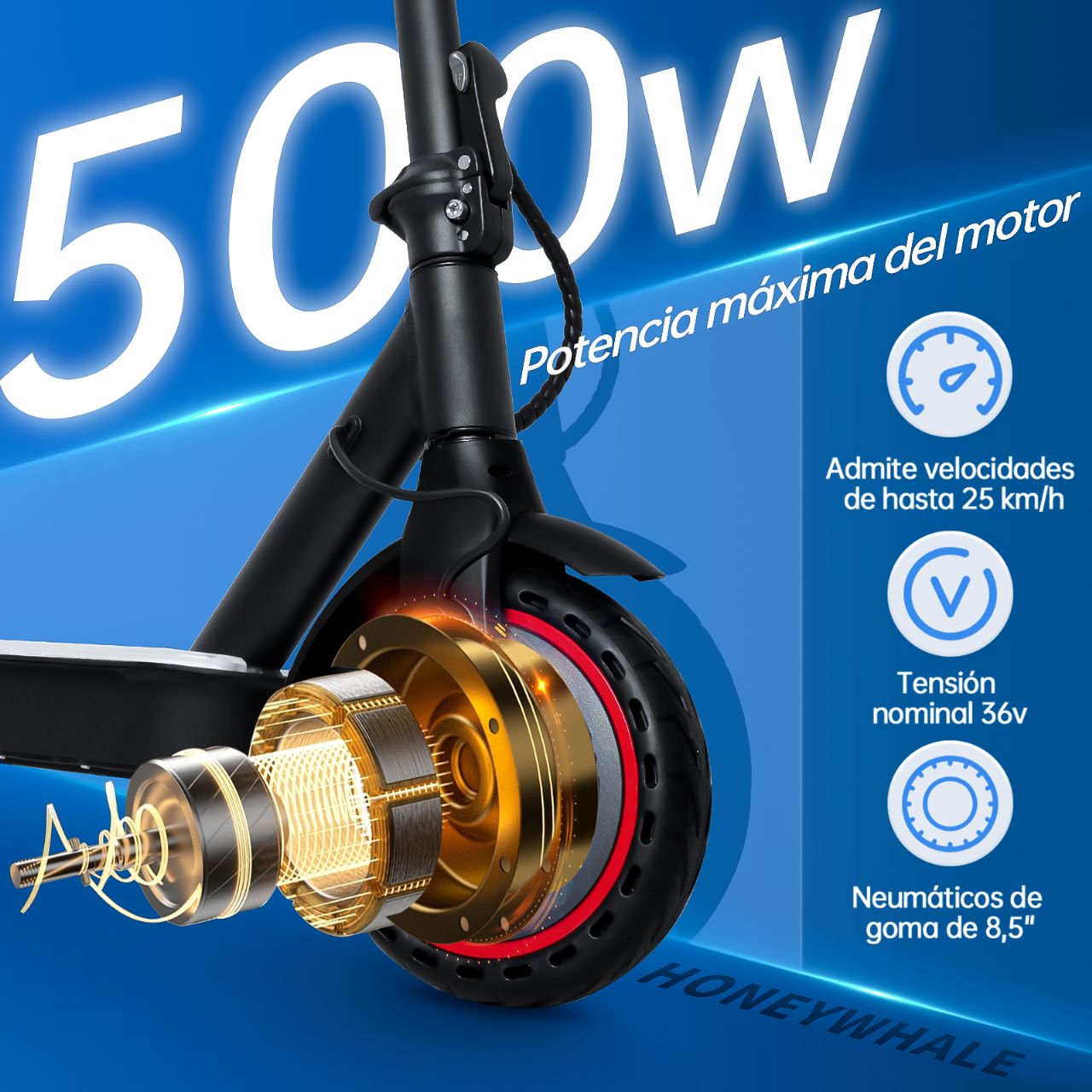 Scooter Eléctrico Honey Whale S2 Negro