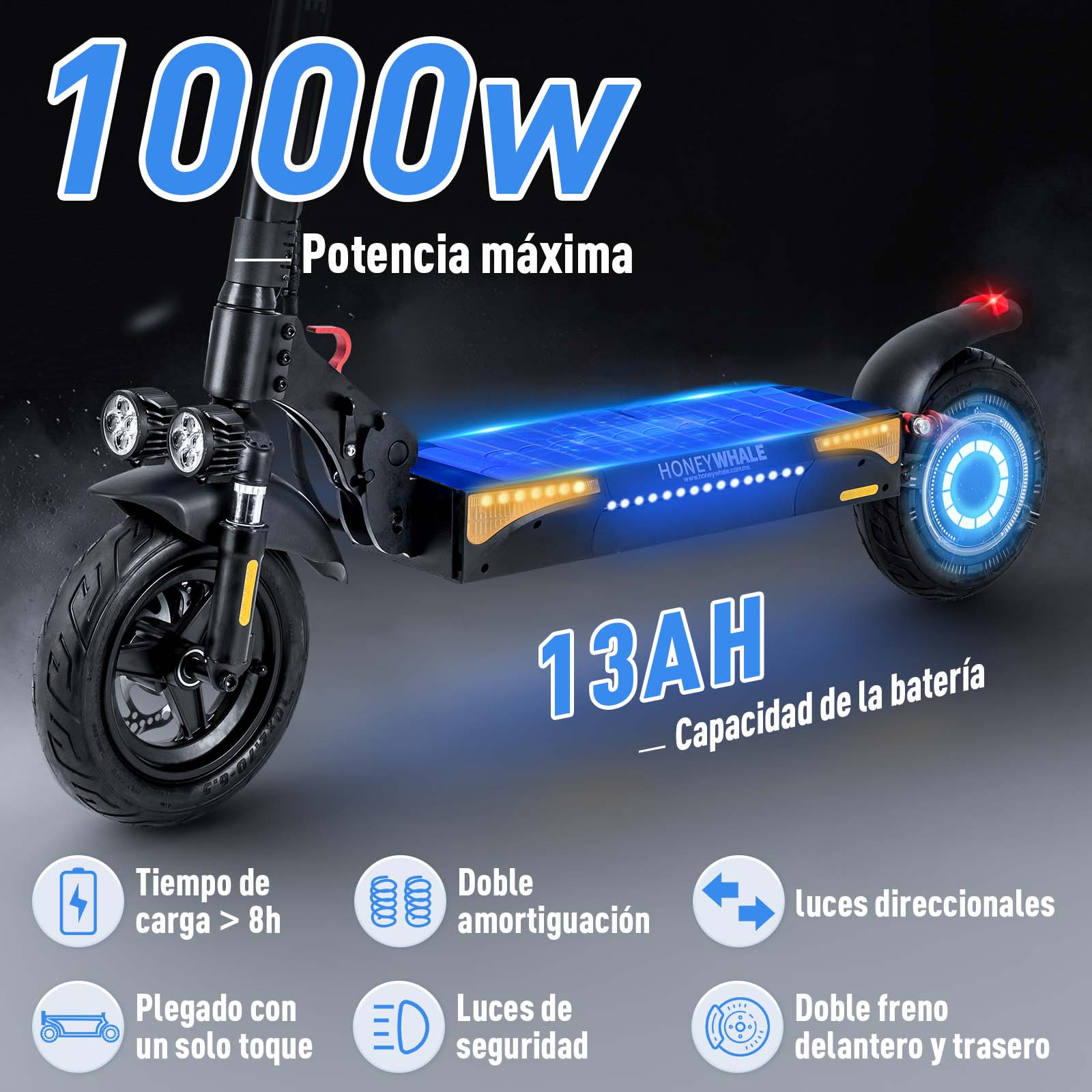 Scooter Eléctrico Honey Whale T4-B Negro