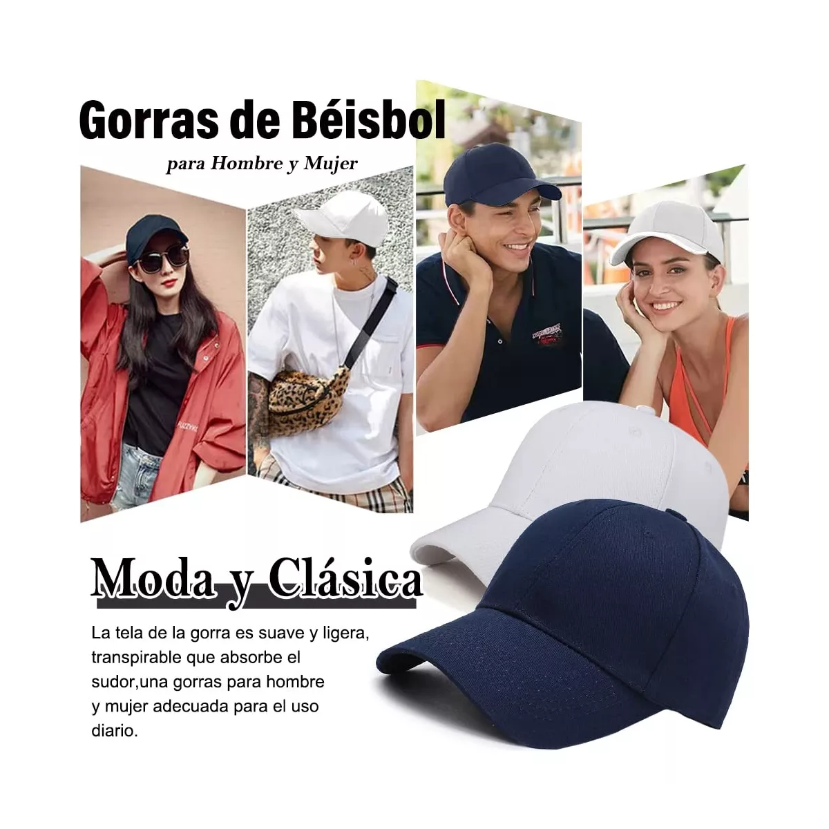 Gorra de béisbol para mujer y hombre, transpirable, absorbe el sudor, gorra  para el sol, unisex, gorra de camionero, gorra para el sol, gorra para el  sol, gorra para el sol, gorra