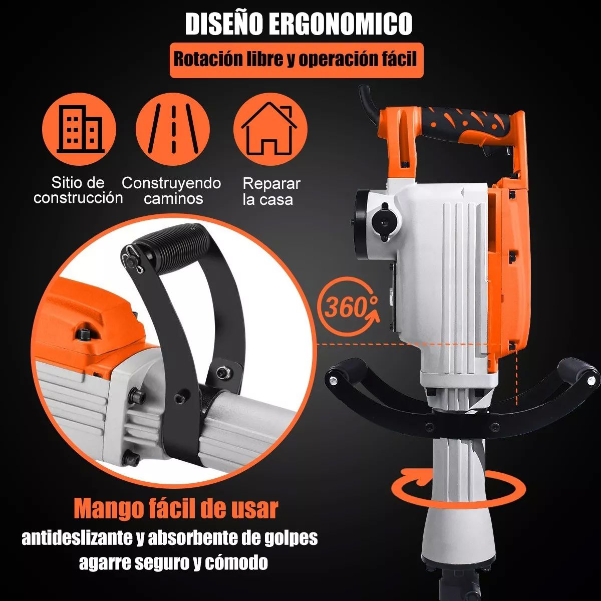 Martillo Demoledor Rompedor Herramientas 2000w Goxawee.