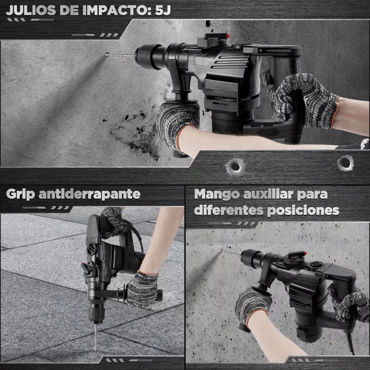 Taladro Roto Martillo Rotomartillo Electrico Perforador Sds