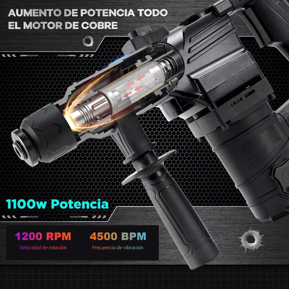 Taladro Roto Martillo Rotomartillo Electrico Perforador Sds