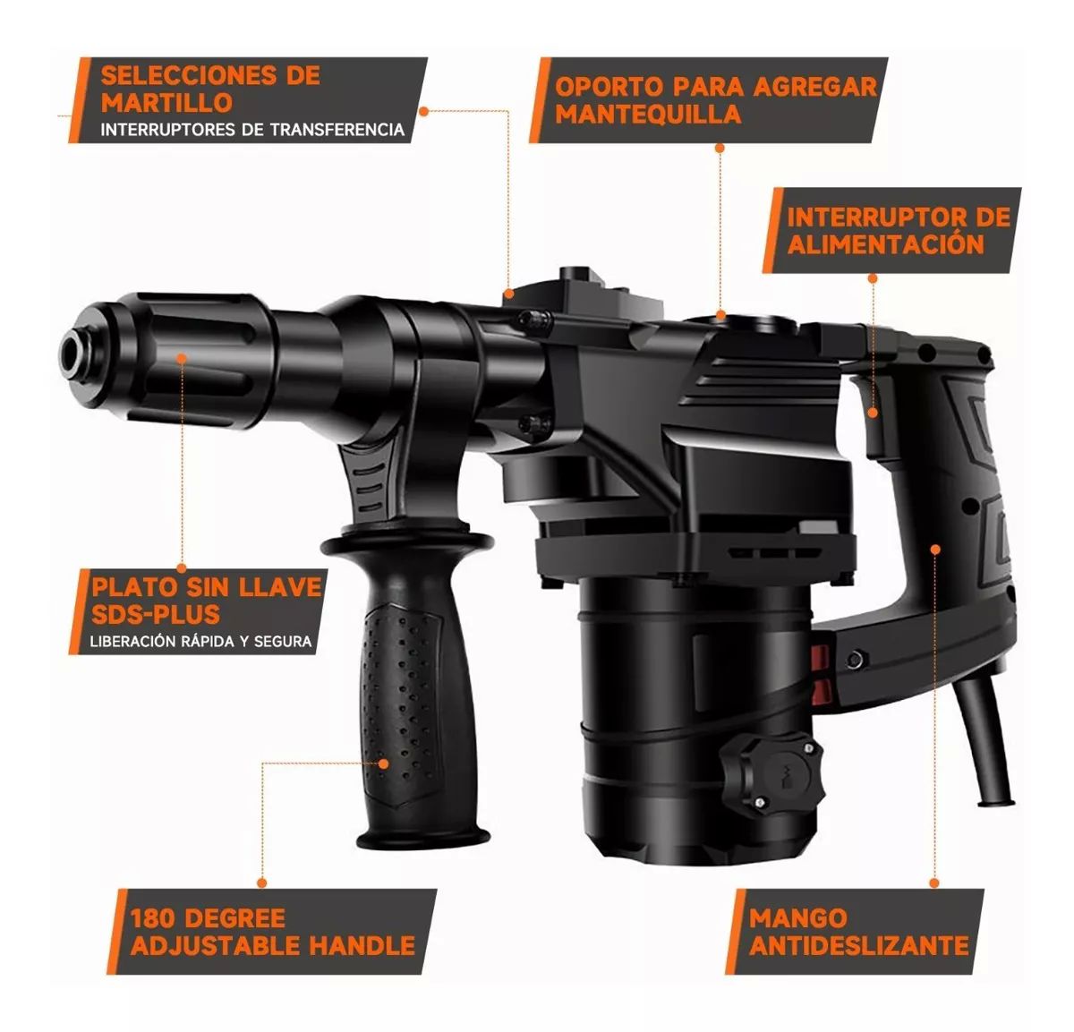 Taladro Roto Martillo Rotomartillo Electrico Perforador Sds