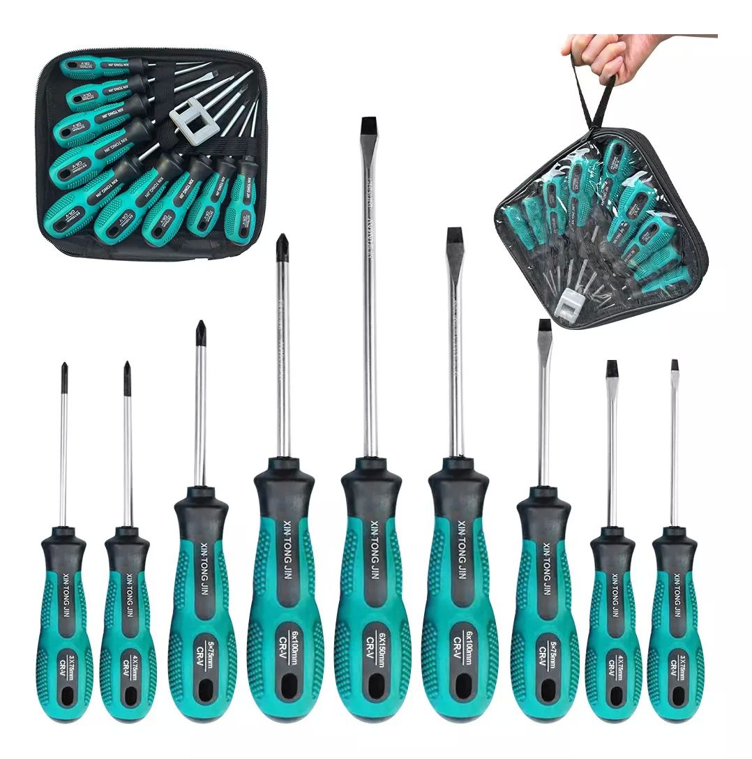 Juego De Destornilladores 9 Pzs Herramientas Cómodos Magnéticas.