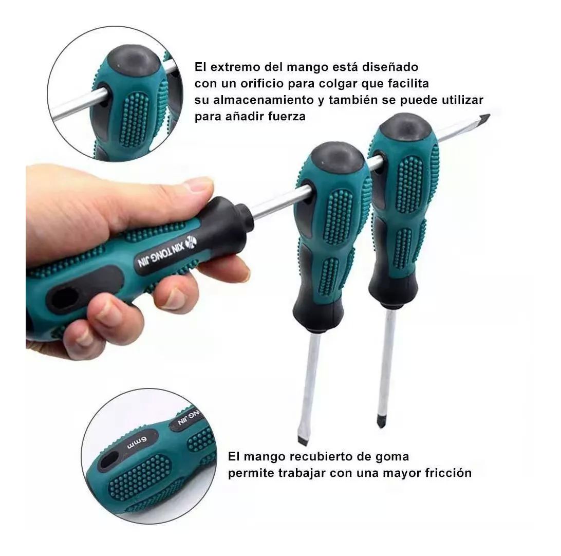 Juego De Destornilladores 9 Pzs Herramientas Cómodos Magnéticas.