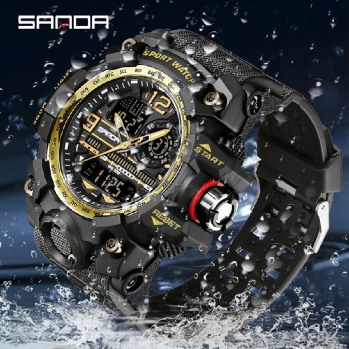 Reloj Hombres Digital Moda Deportiva Impermeable Azul