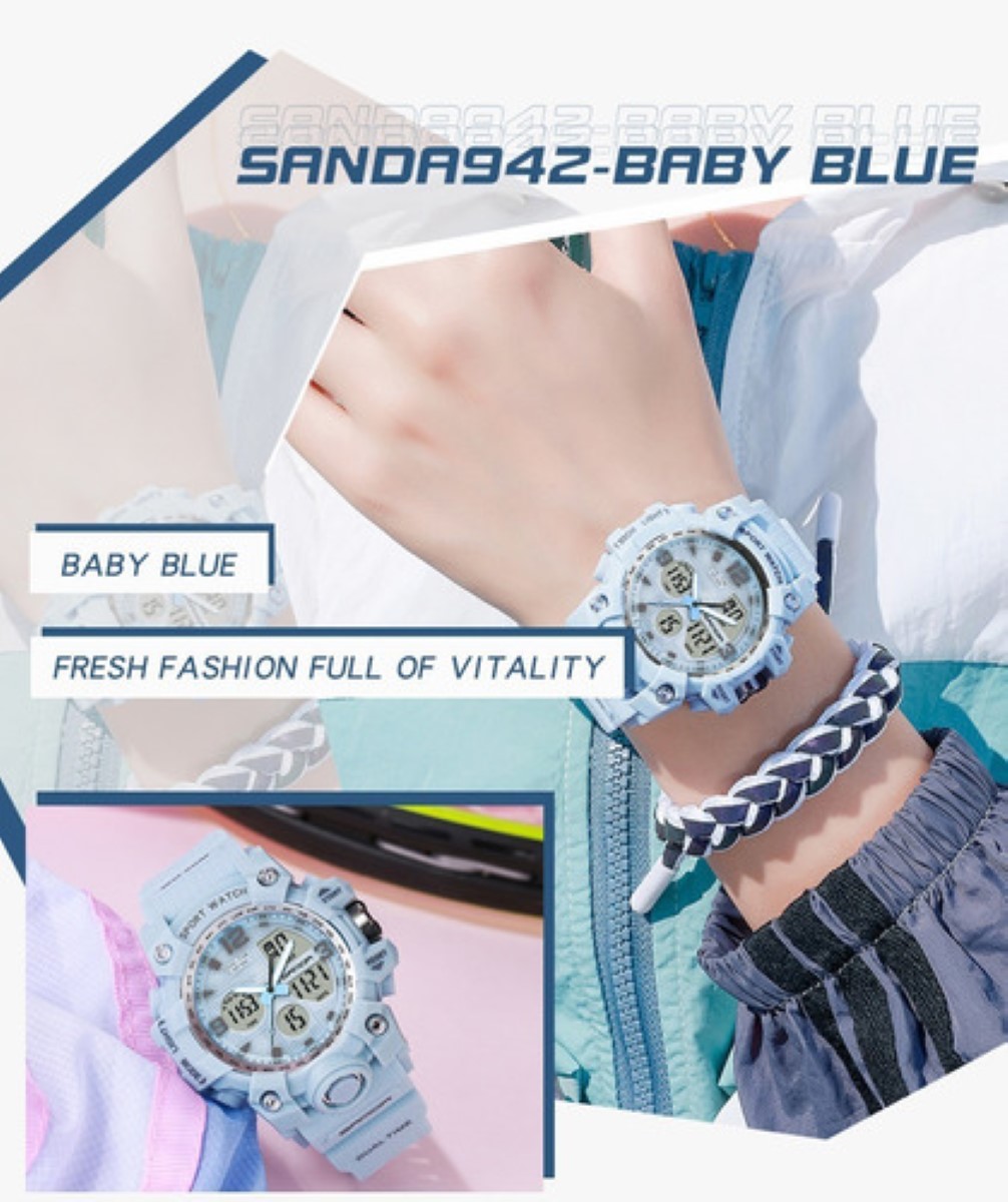 Reloj Para Mujer Moda Deportivo Moda Impermeable Azul