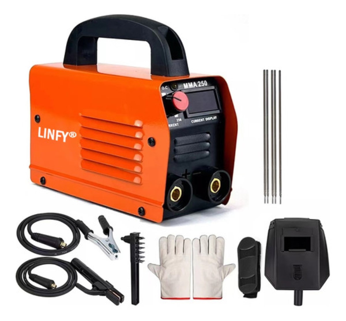 Soldadora Inverter Stallion De 130 Amperios Y 110/220 V, Color Naranja con Negro