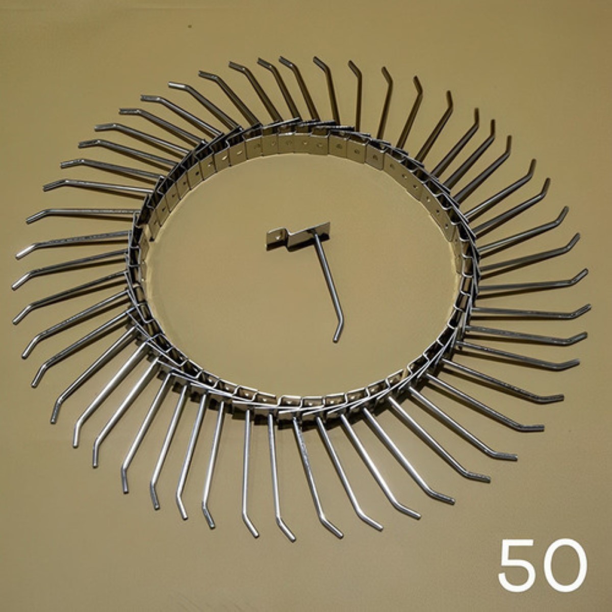 Gancho Blister Panel Ranurado Exhibipanel 20 cm 50 Piezas, Plata