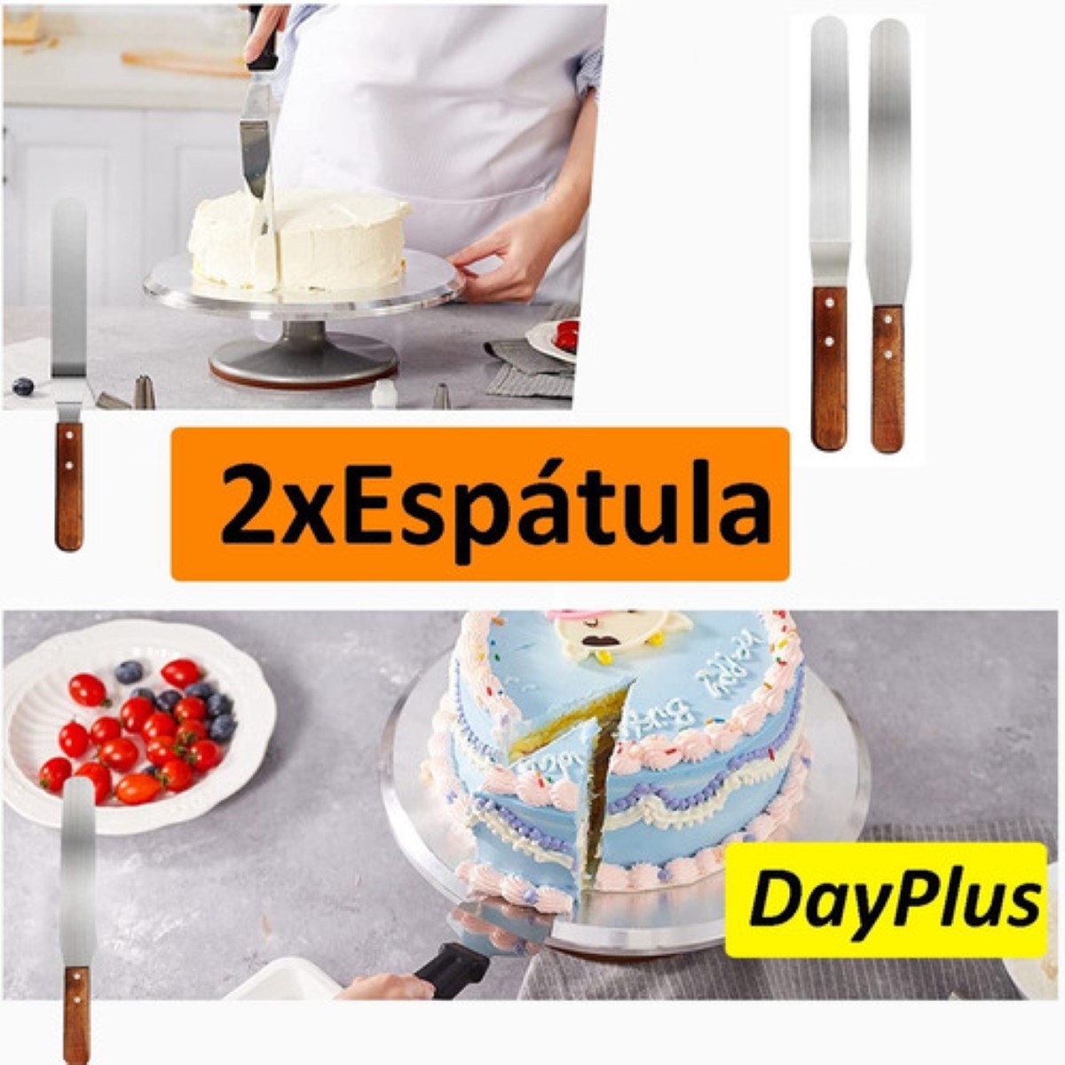 Base Giratoria Para Pasteles O Repostería Decorar Aluminio, Plata