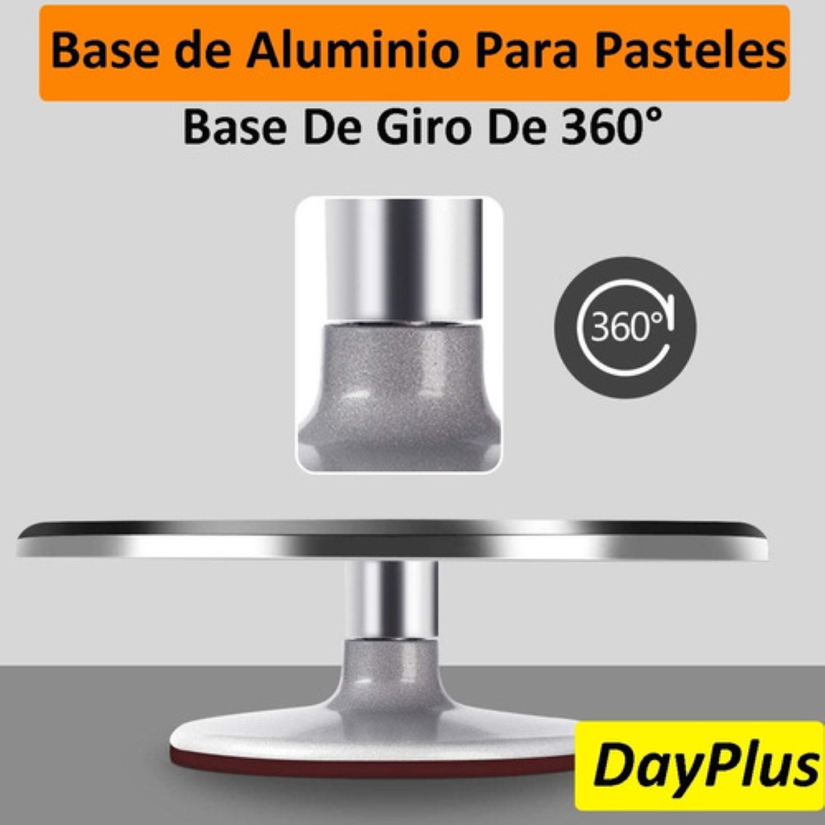 Base Giratoria Para Pasteles O Repostería Decorar Aluminio, Plata