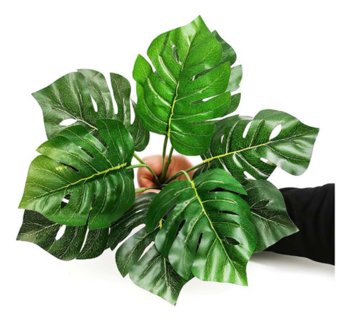 Plantas Palma Artificial Hojas Tortuga Decorativas 36 Piezas Verde