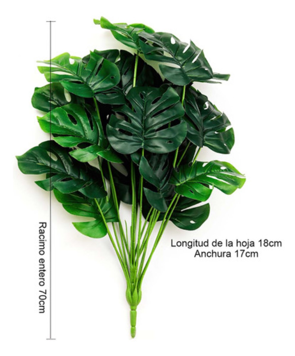 Plantas Palma Artificial Hojas Tortuga Decorativas 36 Piezas Verde