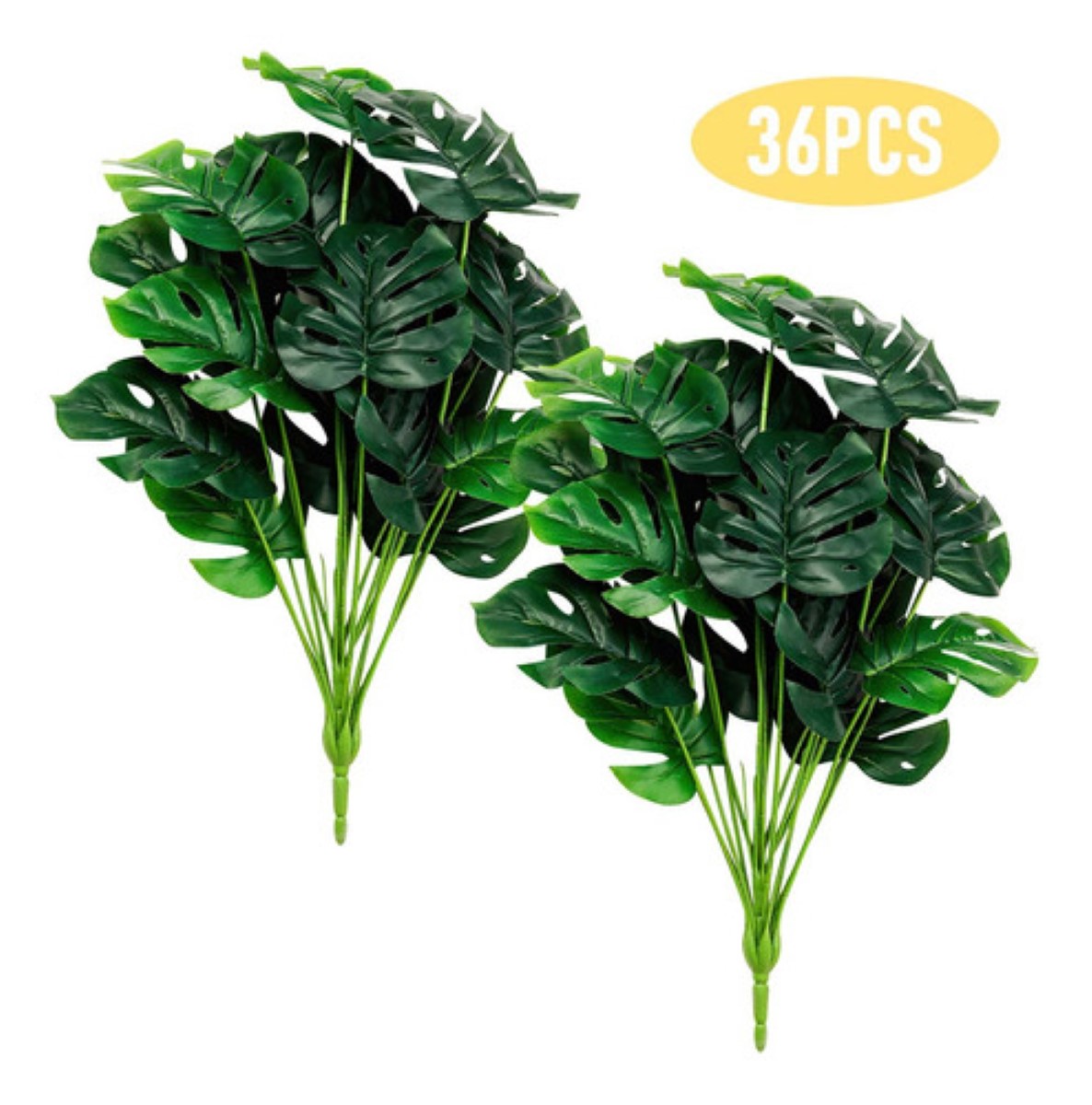 Plantas Palma Artificial Hojas Tortuga Decorativas 36 Piezas Verde