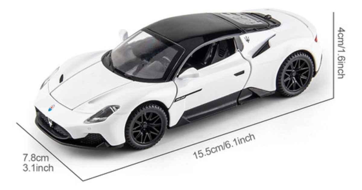 Autos Metal Modelo Escala 1:32 Con Luz +música Blanco