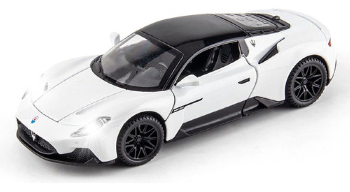 Autos Metal Modelo Escala 1:32 Con Luz +música Blanco