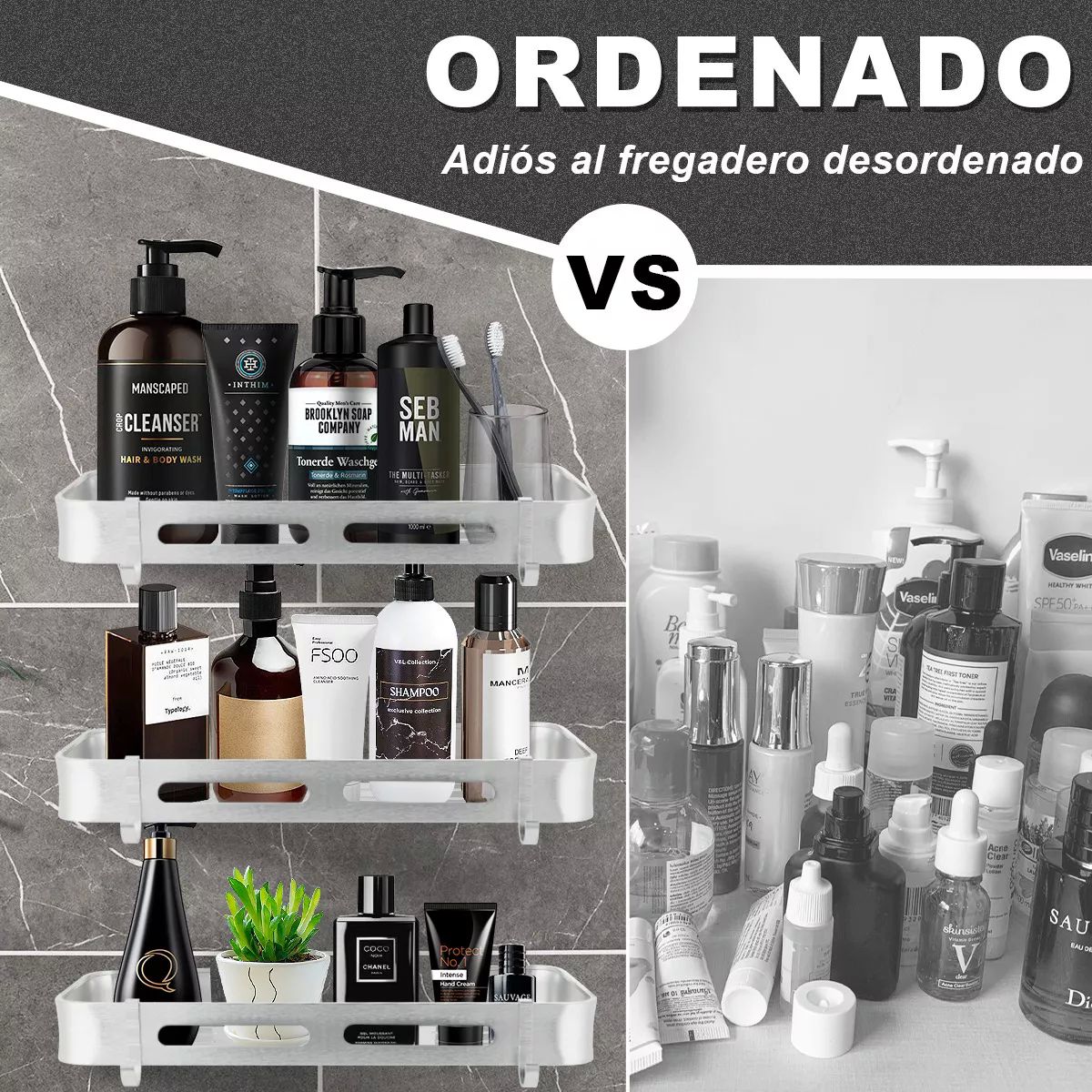 Estante Esquinero Organizador Inoxidable Para Baño 3uds