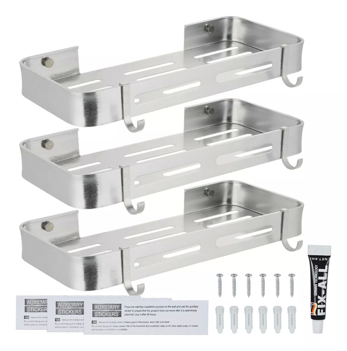 Estante Esquinero Organizador Inoxidable Para Baño 3uds