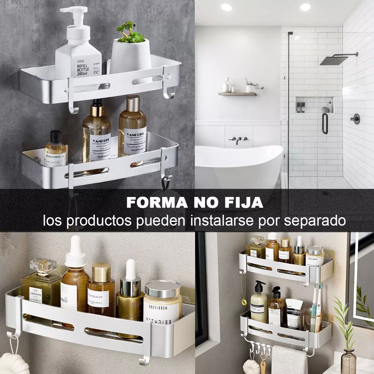 Estante Esquinero Organizador Inoxidable Para Baño 3uds