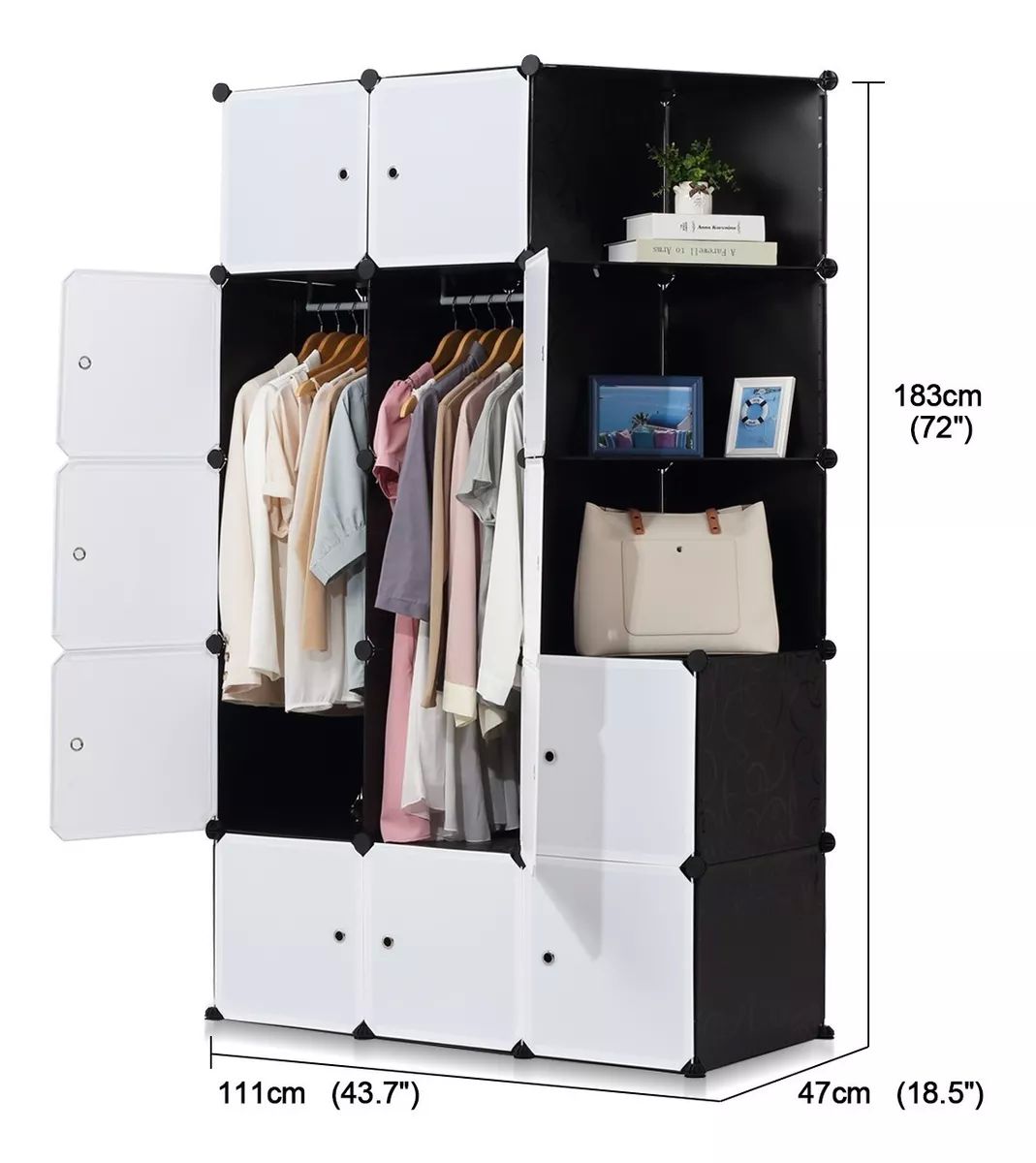 Armario De Plástico Portátil Con 15 Compartimentos