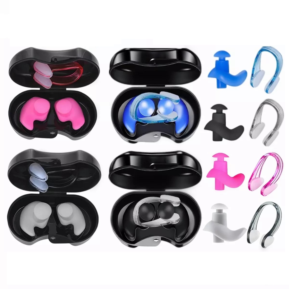 KEQAR Clips De Natación – Pack De 3 Pinzas Nasales Antideslizantes De Silicona, Con Estuche, Para Adultos Y Niños