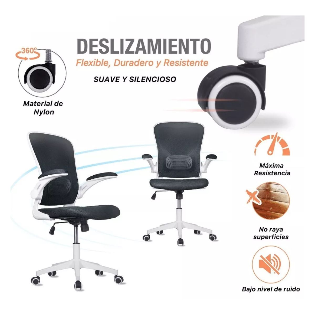 Silla Oficina Ejecutiva De Escritorio Ergonómica Color Gris Plata