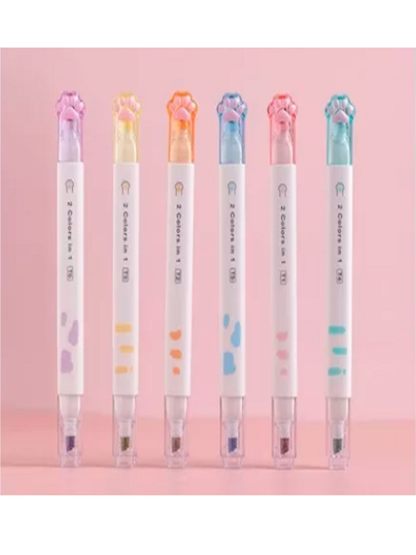 6 Marcatextos Gatito Papeleria Kawai