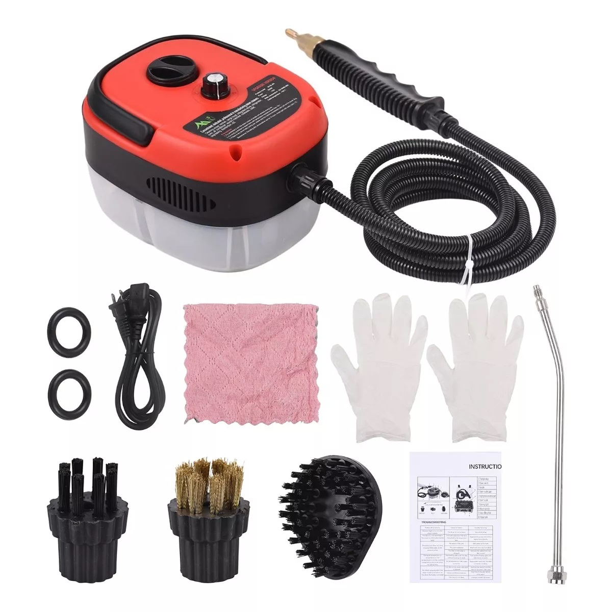 Limpiador A Vapor De Alta Presión Portátil 3500w 6 Marchas Rojo