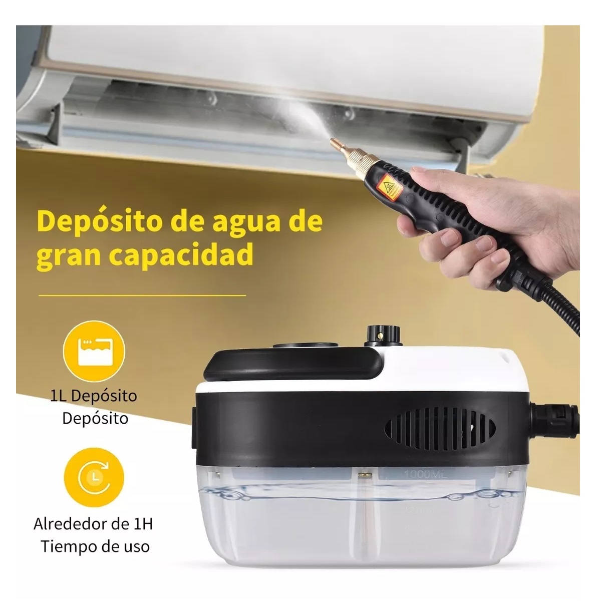 Limpiador A Vapor De Alta Presión Portátil 3500w 6 Marchas Rojo