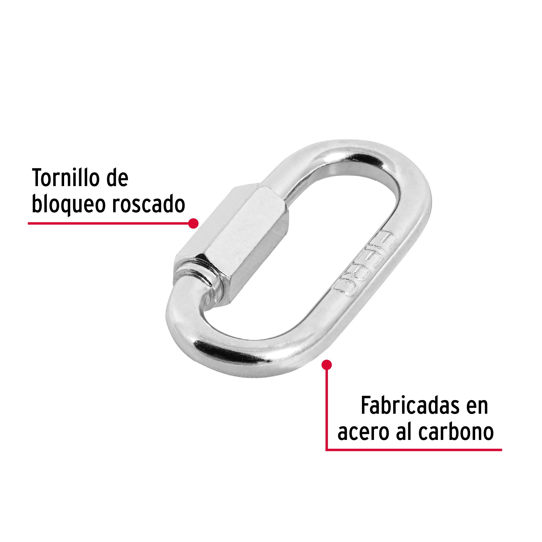BANDOLA DE ACERO DE 1/4" CON SEGURO, FIERO 44022