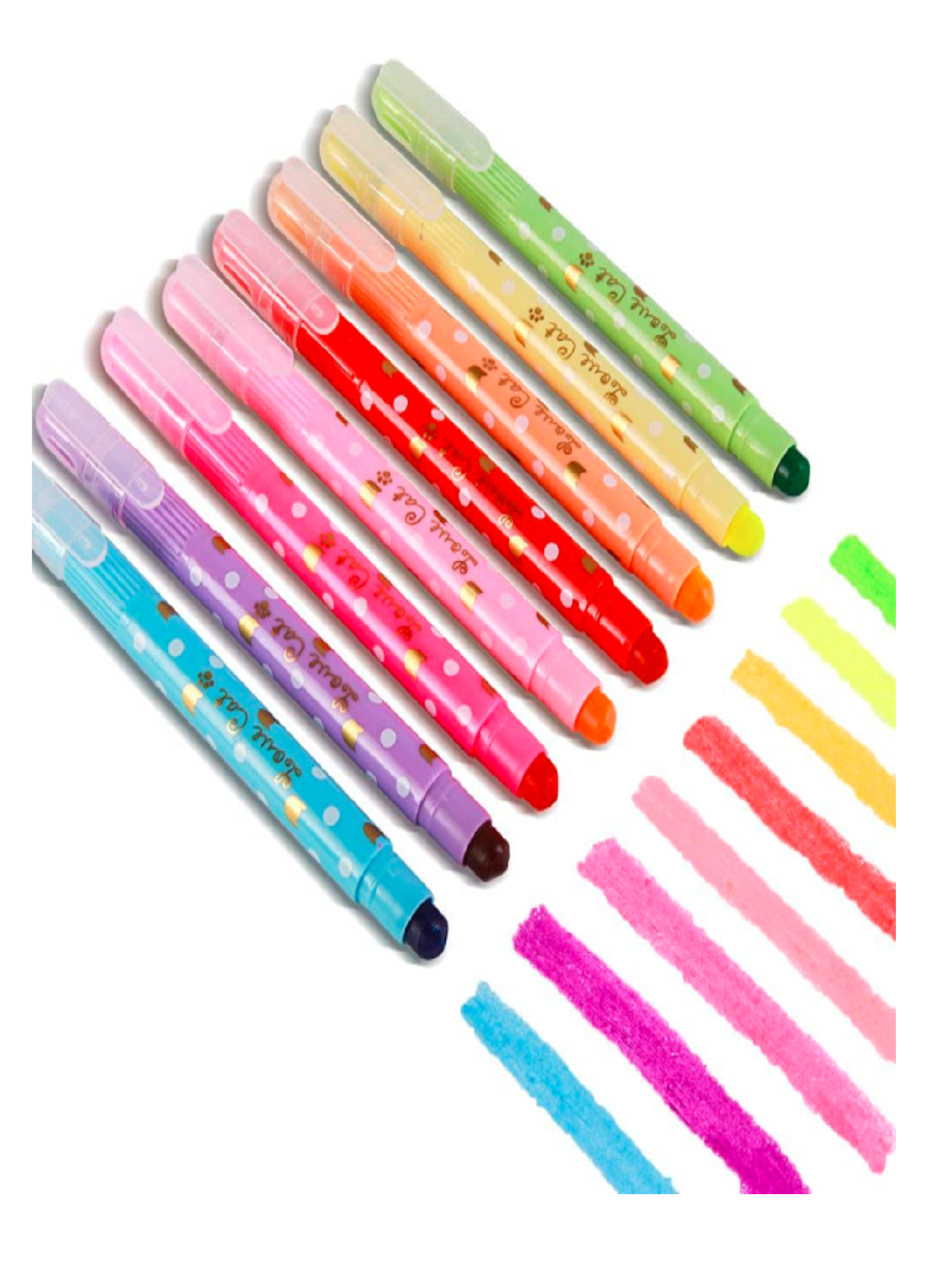 8 Resaltadores - Marca Textos En Gel Kawaii Papelería Cat