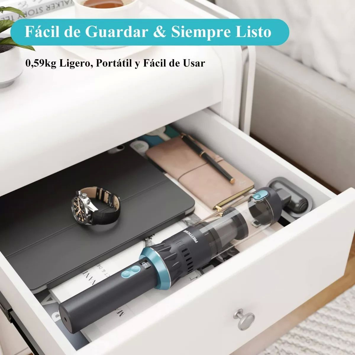 Aspirador Portátil Prettycare H1 Para Auto Hogar 21000pa.