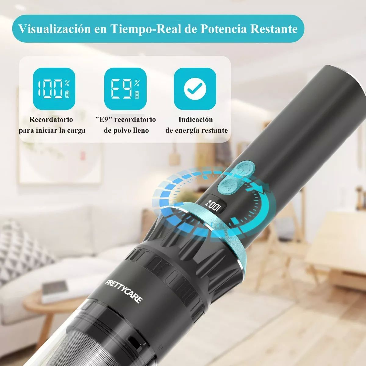 Aspirador Portátil Prettycare H1 Para Auto Hogar 21000pa.