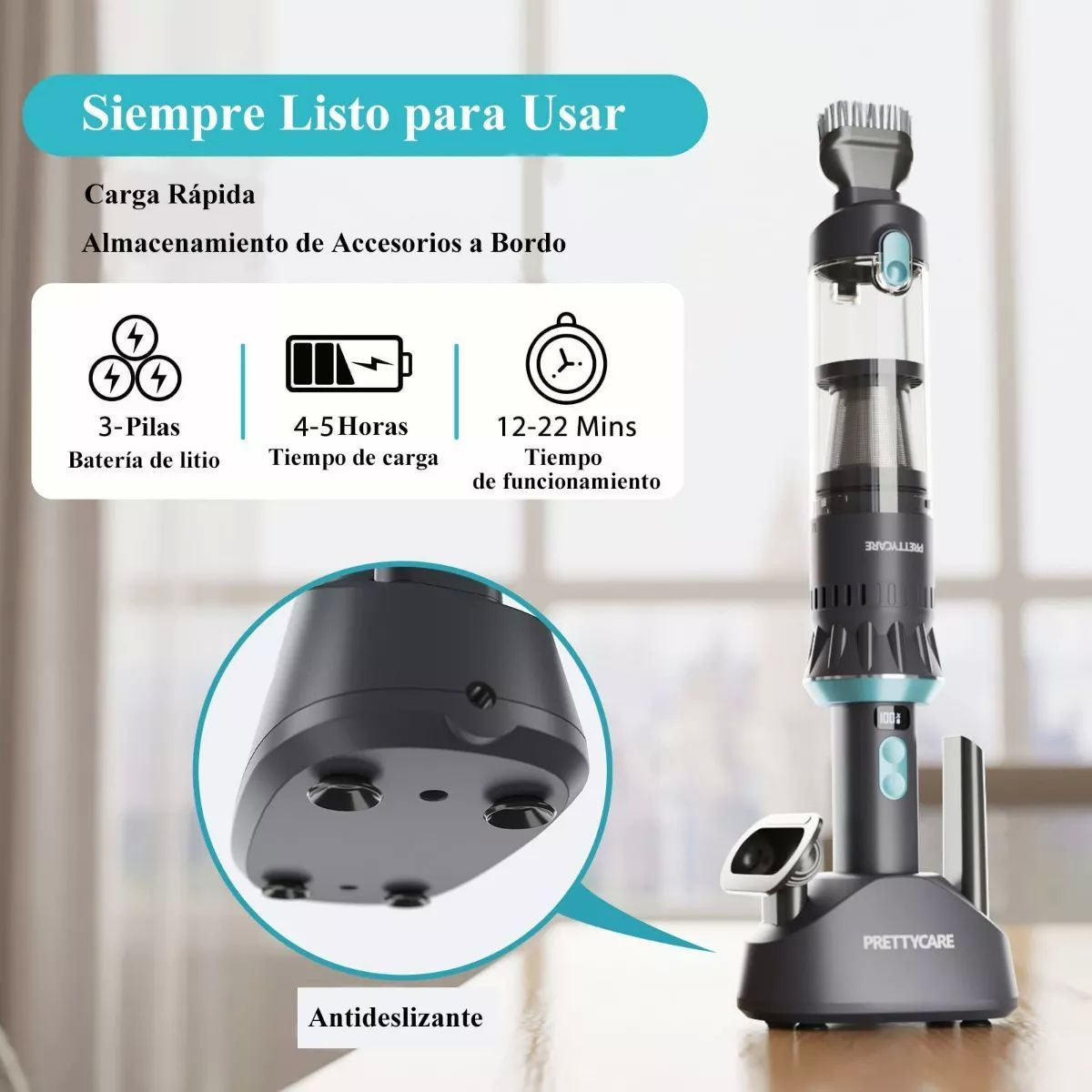 Aspirador Portátil Prettycare H1 Para Auto Hogar 21000pa.